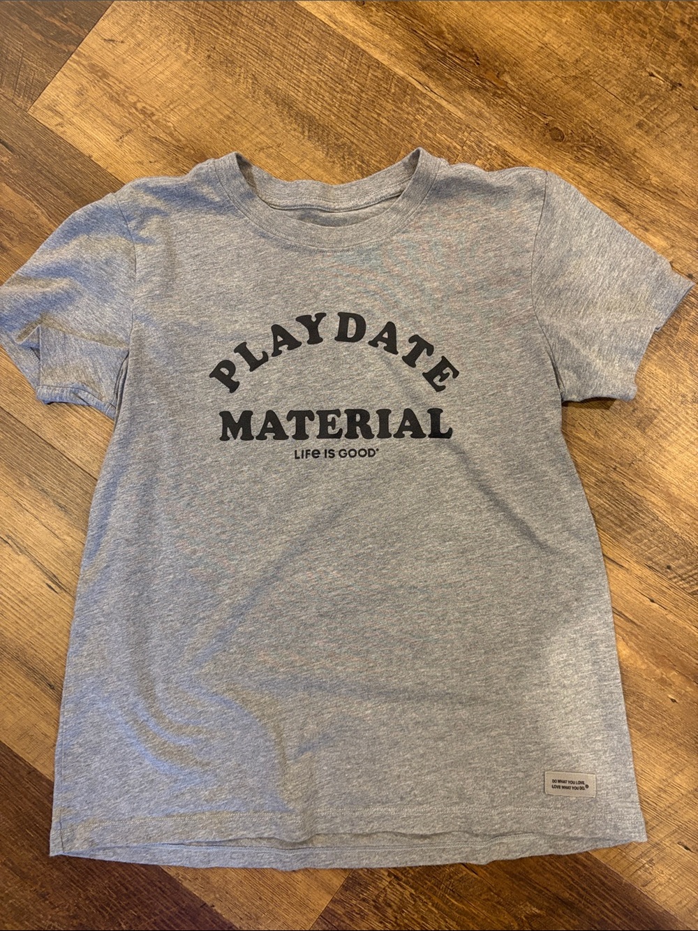 Life Is Good Gray 'Playdate Material' Short Sleeve Tee